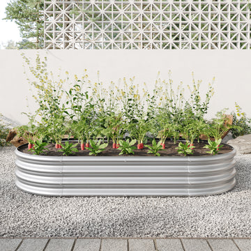 2Pcs 4x2x1ft Raised Garden Bed Kit, Galvanized Planter Raised Garden Beds for Outdoor for Vegetables,Flowers &Herbs, Heavy Duty, Rust-Resistant, Easy Assembly