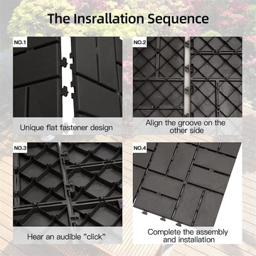 Patio Interlocking Deck Tiles, 12