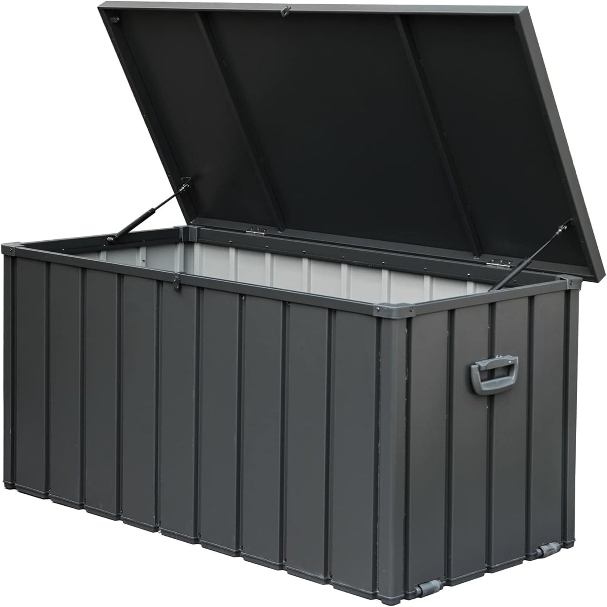 160 Gallon Outdoor Storage Deck Box Waterproof, Large Patio Storage Bin for Outside Cushions, Throw Pillows, Garden Tools, Lockable (Dark Gray