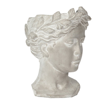 Outdoor-Home-Garden-Decor-Greek-Style-Cement-Head-Planter