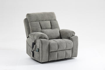 Old age electric lift chair, flat high density foam electric sofa, with heating and massage functions, can tilt to 180 degrees, 2 pocket cup holders, 2 remote controls, dual OKIN motors