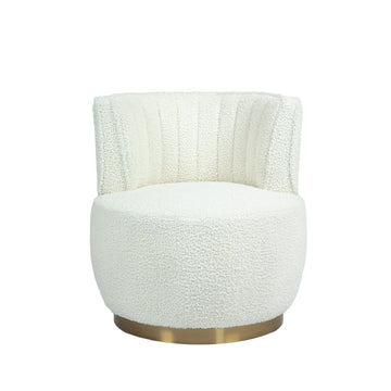 360 Degree Swivel Cuddle Barrel Accent Sofa Chairs, Round Armchairs with Wide Upholstered, Fluffy Velvet Fabric Chair for Living Room, Bedroom, Office, Waiting Rooms