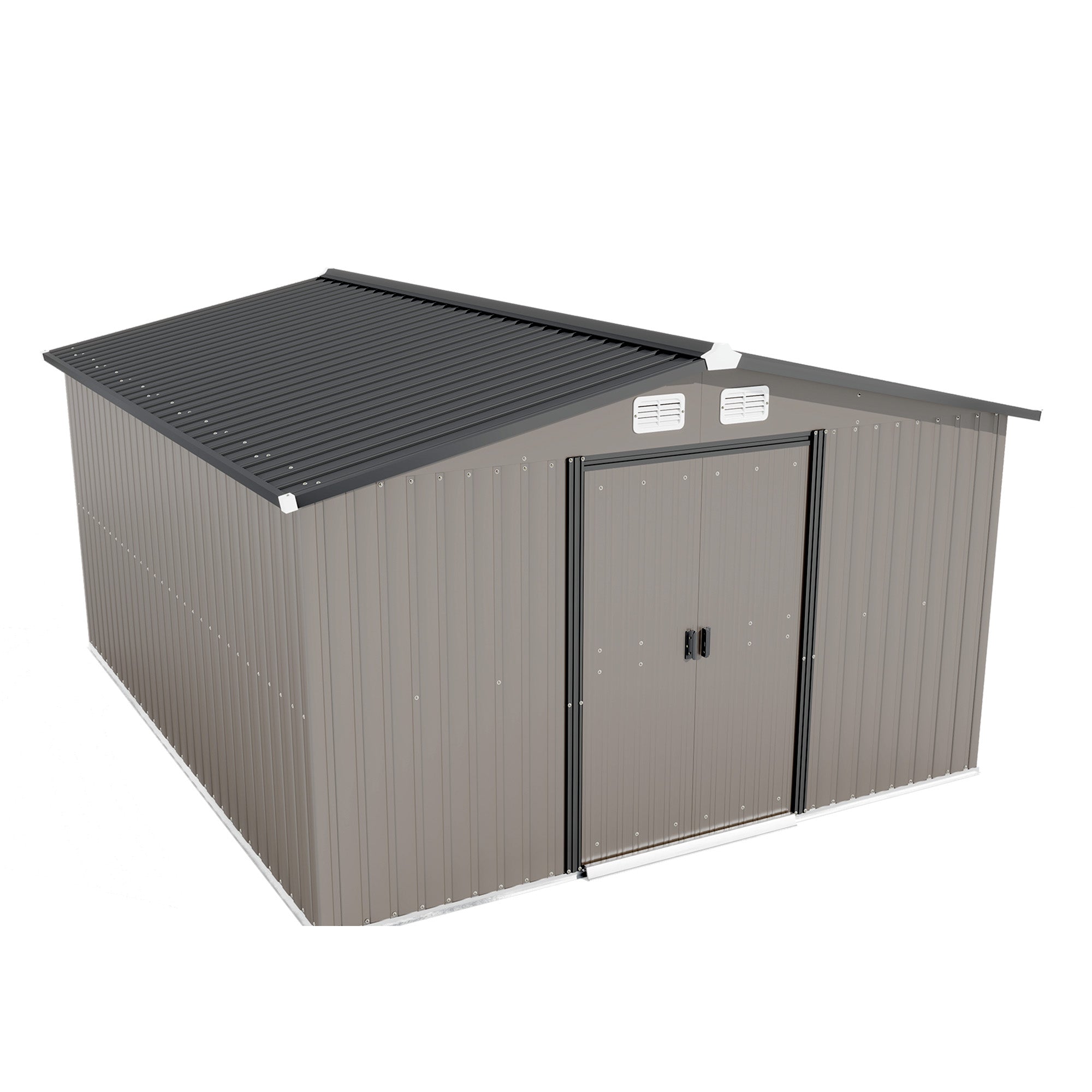 Patio, Lawn & Garden,Metal Outdoor Storage Shed 10FT x 12FT,Clearance with Lockable Door Metal Garden Shed Steel Anti-Corrosion Storage House Waterproof Tool Shed for Backyard Patio