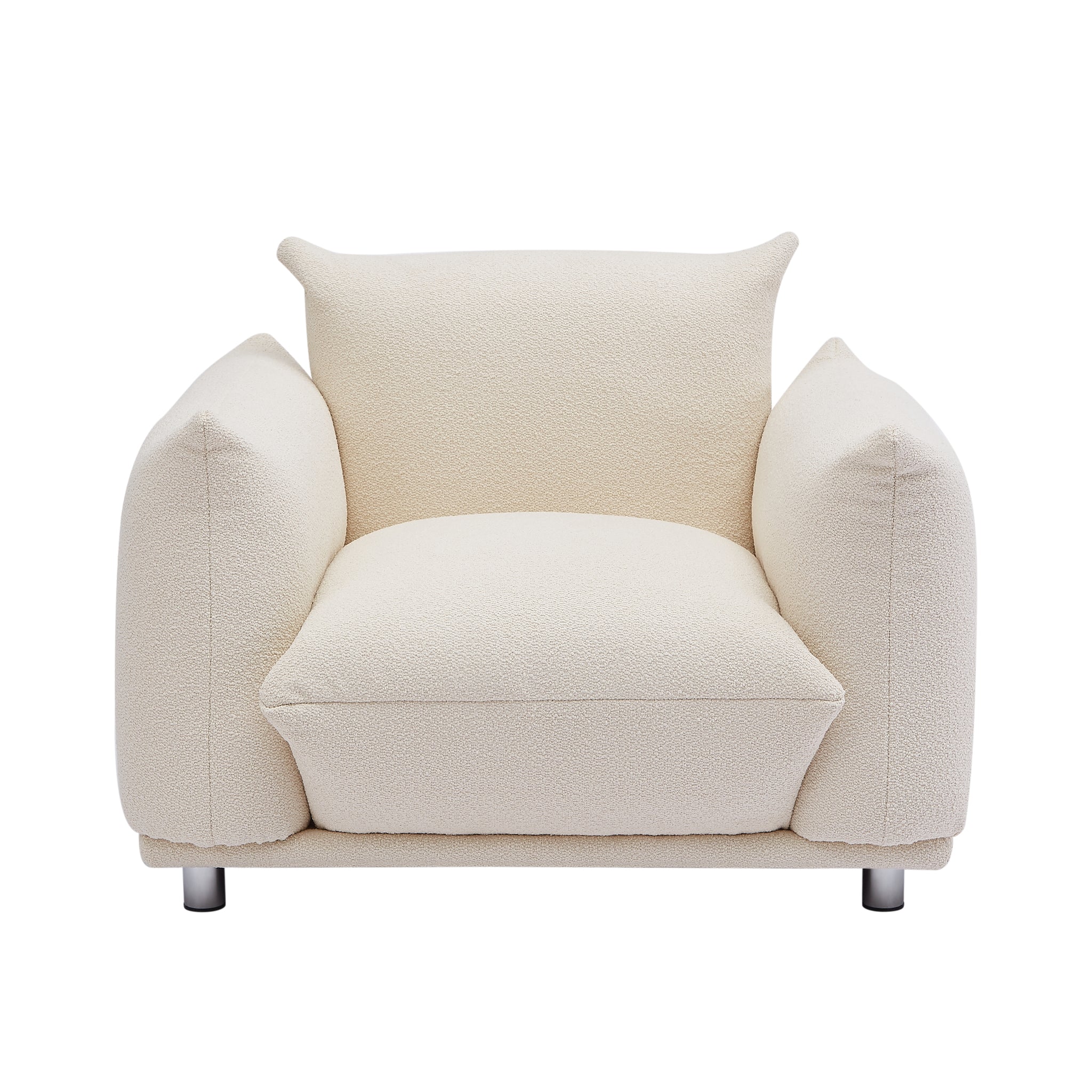 Sherpa Accent Chair Single Sofa 42"W Accent Chair for Bedroom Living room Apartment, Beige