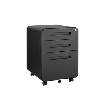 3 Drawer Mobile File Cabinet Under Desk Office,Simple Style Versatile Storage Cabinet for Legal/Letter/A4 Files, 5 Wheel Design Anti-Tilting Cold Rolled Steel Waterproof Moisture-Proof Black