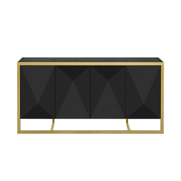 Mahogany Veneer Modern Sideboard with Unique Metal Legs,Suitable for Study,Entryway, Hallway, Living Room, Foyer