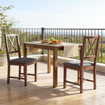 Farmhouse Dining Chairs Set of 2, Kitchen Chairs with X-Back, Upholstered Seat for Dining Room