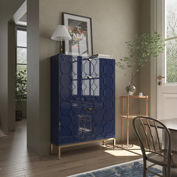 Clihome Shoe Storage Cabinet,Modern Shoe Storage Cabinet with 3 Flip Drawers,Freestanding Hidden Slim Narrow Shoe Rack Cabinet for Entryway,Hallway£¬Blue