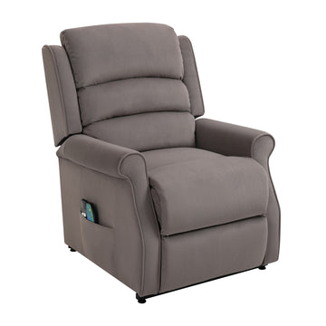 Clihome 35 in. W Gray Ergonomic High-End Fabric Power Lift Recliner Chair For Elderly with 8 Massage Points and Remote Control