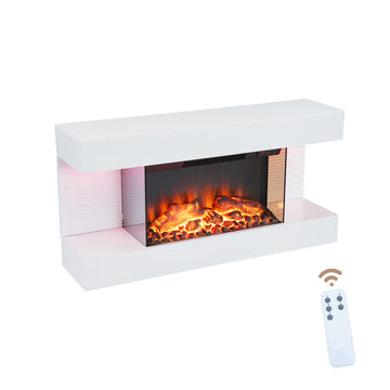 32-inch Wall Mounted Hanging Electric Fireplace with Remote Control in Black（Pre-sale: Arrival in December）