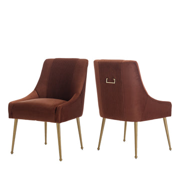 Velvet Dining Chairs (Set of 2) with Adjustable Feet,Suitable for dining room, living room, bedroom and guest room or living room