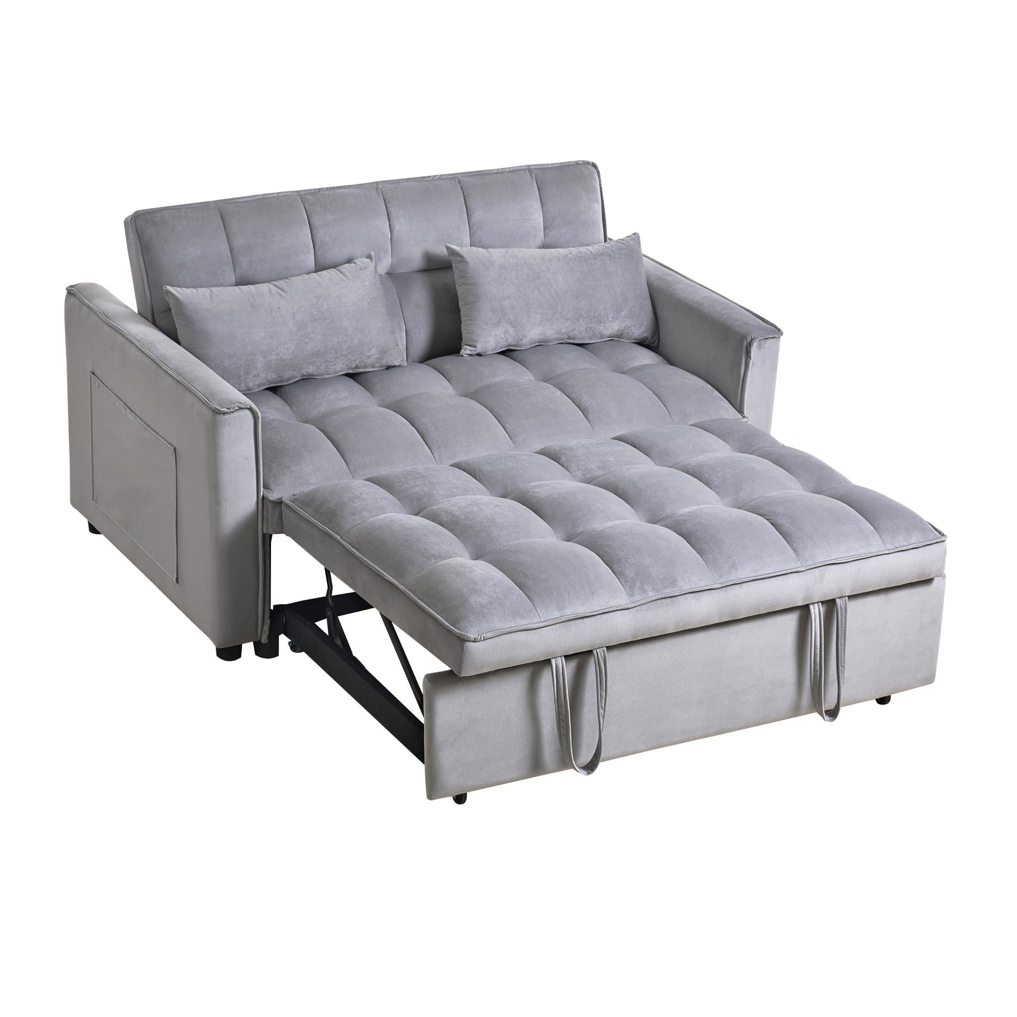 3 in 1 Convertible Sleeper Sofa Bed, Modern Pull Out Couch Bed, Adjust