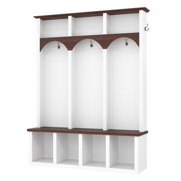 Farmhouse-Wooden-Style-Hall-Tree-Storage-Bench-with-5-Hooks