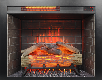 28 inch Infrared Electric Fireplace Insert, Touch Panel Home Decor Heater, Smokeless Firebox With fixed Trim Kit.With Crackling Sound
