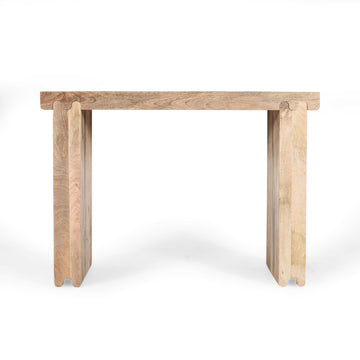 Clihome Console Table, Farmhouse Mango Wood Entryway Table, 45-Inch Thickened Sofa Table, Minimalist Narrow Console Table for Entryway Hallway Living Room, Natural