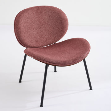 Mid-Century Modern Shell Chair Single Side Chair Tripod Black Leather Lounge Chair in Walnut Finish Comfortable Backrest