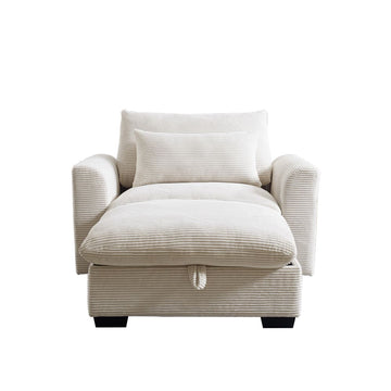 Corduroy Sofa Couch, Modular Couch with Storage Ottoman, Couch Deep Seat Couches for Modern Living Room/Apartment/Office