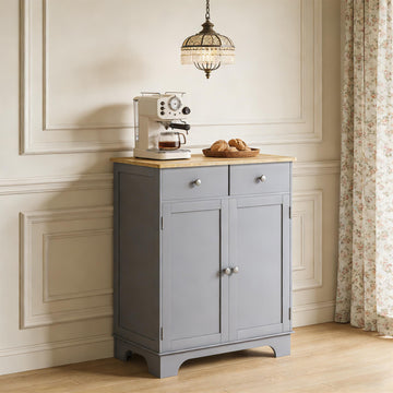 Storage Cabinet with 2 Drawers & Adjustable Shelves, Bathroom Organizer Cabinet