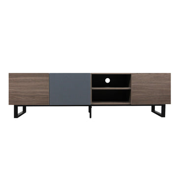 Modern TV with 3 Cabinets& Open Shelves, Color-matching Media Console Table for TVs up to 80'', Entertainment Center with Drop Down Door for Living Room, Bedroom, Home Theatre