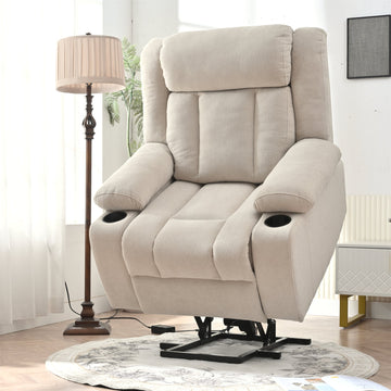 Power Lift Recliner Chair for Elderly, Electric Lift Chair with Extended Footrest & Remote, 330lb Capacity Snowflake Velvet Recliner