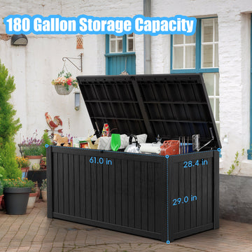 180 Gallon Resin Outdoor Storage Deck Box