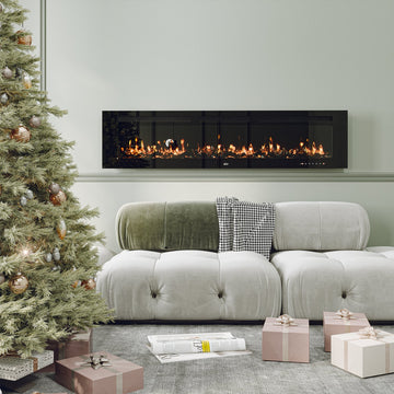 Clihome 72in 750/1500W Wall Mount/Recessed Electric Fireplace Fire Places Electric Fireplace Inserts with Timer, Remote Control, Adjustable Flame Color