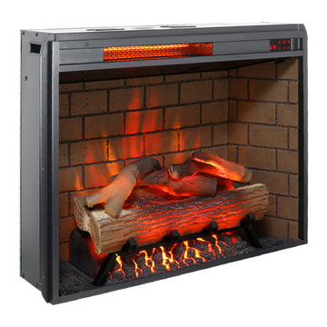 28 inch Infrared Electric Fireplace with Removable Trim kit Insert, Touch Panel Home Decor Heater, Smokeless Firebox With Fire Crackling Sound