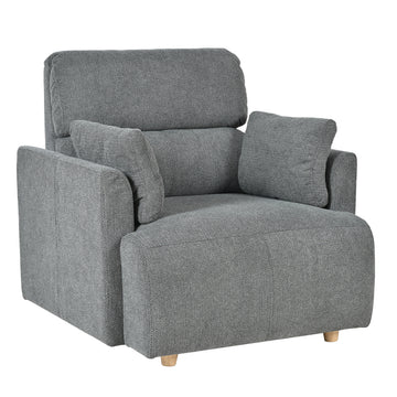Oversized Chair w/Storage Ottoman, Wide Accent Armchair Chair for Living Room, Modern Lounge Chair, Upholstered Mid-Century Reading Chair, Comfy Living Room Chair, Deep Seat Sofa Couch(Beige Gray/Dark Gray)