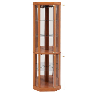 Corner Lighted Curio Cabinet Corner Glass Cabinet
