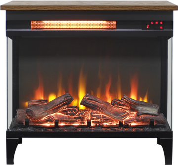 24 inch three sided glass electric fireplace with feet