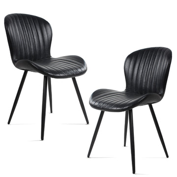 Dining Chairs Set of 2,Modern Leather Upholstered Chairs with Comfy Backrest and Sturdy Metal Legs 20