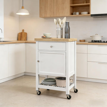 Rolling Kitchen Cart Mobile Kitchen Island Storage Cabinet with Drawer Wine Rack Towel Bar