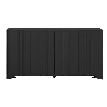 4-Door Sideboard Adorned with Intricate Linear Accents and Luxurious Multi-Layered Pine Veneer Design Elements,Suitable for Living Rooms, Entrance and Study Rooms