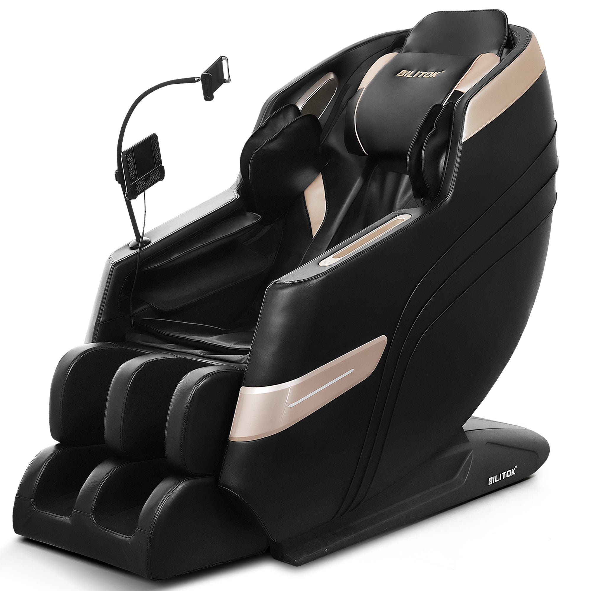 Massage Chair Recliner with Zero Gravity with Full Body Air Pressure Blck+PU Leather