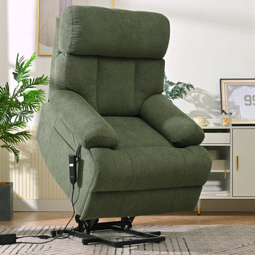 Electric Power Lift Recliner Chair for Elderly, Extra Wide Lift Chair with Remote, Soft Flannel Fabric Recliner for Living Room