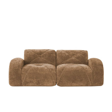 2-Seater Tufted Sofa Couches with boneless Sofa,Soft Velvet Fabric,Bottom Anti-Slip Design,32D High Density Sponge,Ergonomic Design Bottom