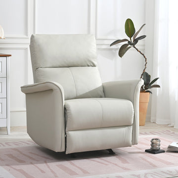 Manual Rocker Recliner Chair for Adults,Rocking Glider Recliner for Living Room,Bedroom(Light Gray)