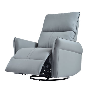 360 Swivel Recliner Chair, Manual Rocker Recliner with Extendable Footrest & Side Pockets