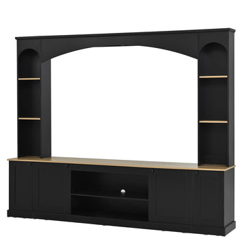 Arched-Entertainment-Center-Wall-Unit-with-Bookshelf-and-Adjustable-Shelves-for-Living-Room
