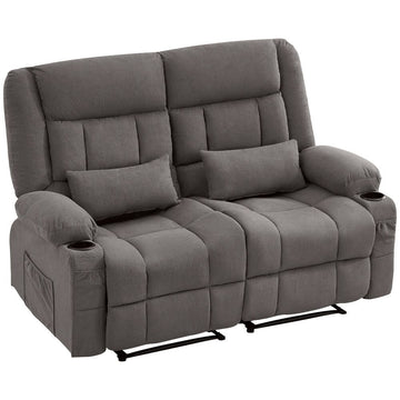 Recliner Loveseat with Cup Holders for Living Room Love Seat Manual Oversized Recliner with Ergonomic