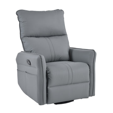 Rocker Recliner Chair,360° Swivel Nursery Rocking Chair,Glider Chair,Modern Small Rocking Swivel Recliner Chair for Bedroom,Living Room Chair Home Theater Seat,Side Pocket(Blue-gray+360° Swivel)