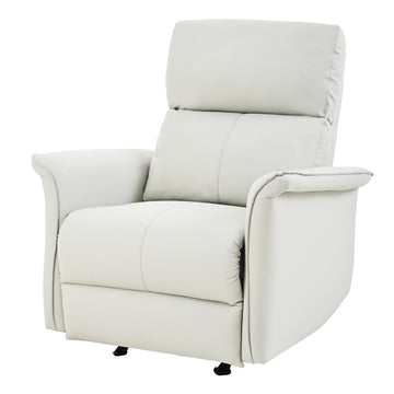 Manual Rocker Recliner Chair for Adults,Manual Rocking Glider Recliner for Small Spaces,Fabric Nursery Chair,Single Sofa Recliner for Home Theater Living Room Bedroom,Wide Armrests(Fabric/PU Gray)