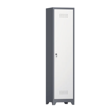 Narrow-Broom-Metal-Cleaning-Storage-Cabinet-With-Hooks