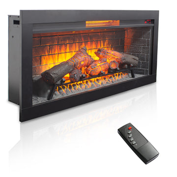 42 inch Infrared Electric Fireplace with Removable Trim kit Insert, Touch Panel Home Decor Heater