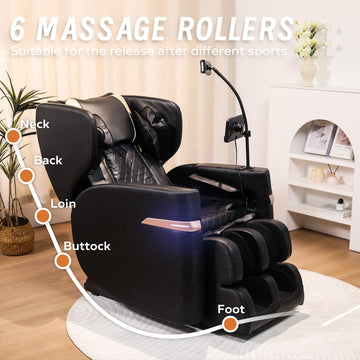Massage Chair Recliner with Zero Gravity with Full Body Air Pressure PU Leather