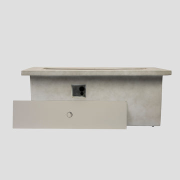 60in Concrete Fire pit table Rectangular Propane Gas Fire Pit Table with Storage Cabinet