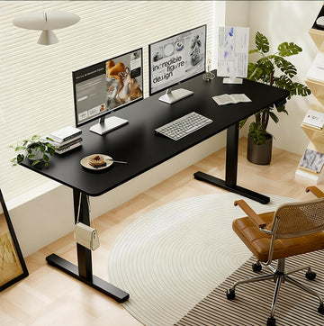 Double Beam Electric Standing Desk Height Adjustable Desk, Standing desk frame With Sliced Board