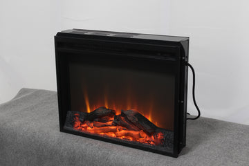 23 inch electric fireplace insert, cost-effective heater with log set & realistic flame, overheating protection