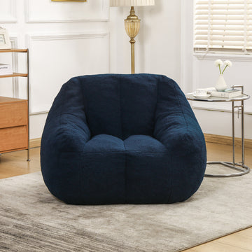 Bean Bag Sofa with Tufted Soft Stuffed Filling, Comfy Cozy Bean Bag Chairs, Dark Blue