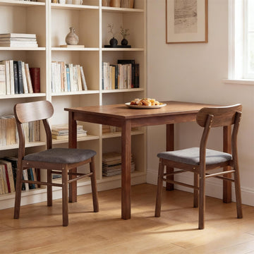 2Pcs Dining Chairs, Curved Backrest Kitchen Chairs Upholstered Side Chairs